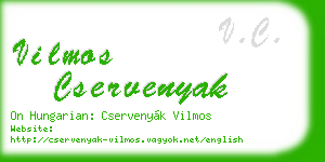 vilmos cservenyak business card