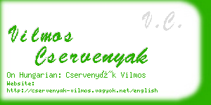 vilmos cservenyak business card